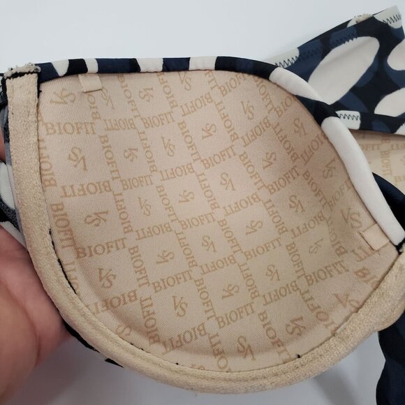 Victoria's Secret Biofit Navy White Polka Dot Underwire Strapless Bikini Top 32B - Picture 3 of 8